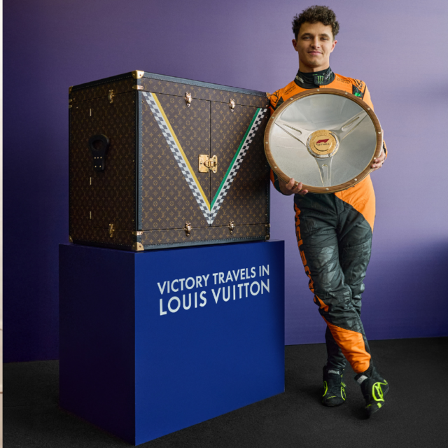 Lando Norris Wins the Formula 1 Trophy In A Bespoke LV Trunk